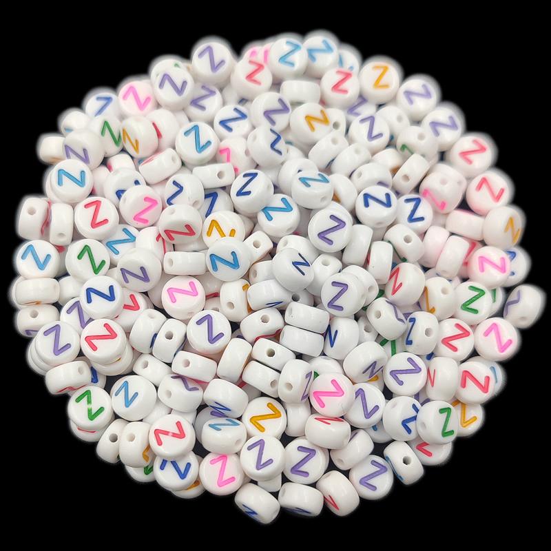 Товары для домашней вечеринки, 50 шт., 7 мм, красочные буквы, оптовая продажа, свободные бусины, изготовление ювелирных изделий, ожерелье, браслет, сделай сам, для кулона