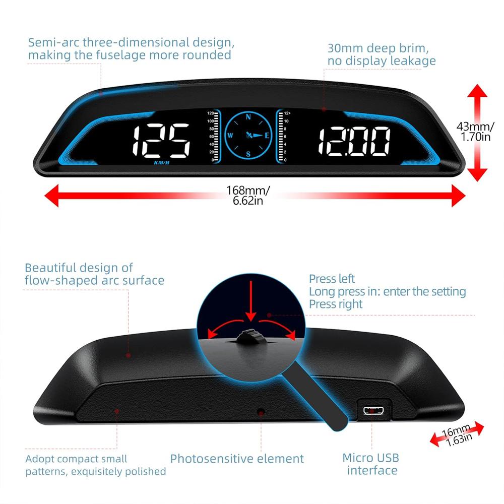 G3 GPS HUD Heads Up Display Автомобильный спидометр Умный цифровой сигнал тревоги Напоминание Измеритель Автомобильная электроника Аксессуары для всех автомобилей