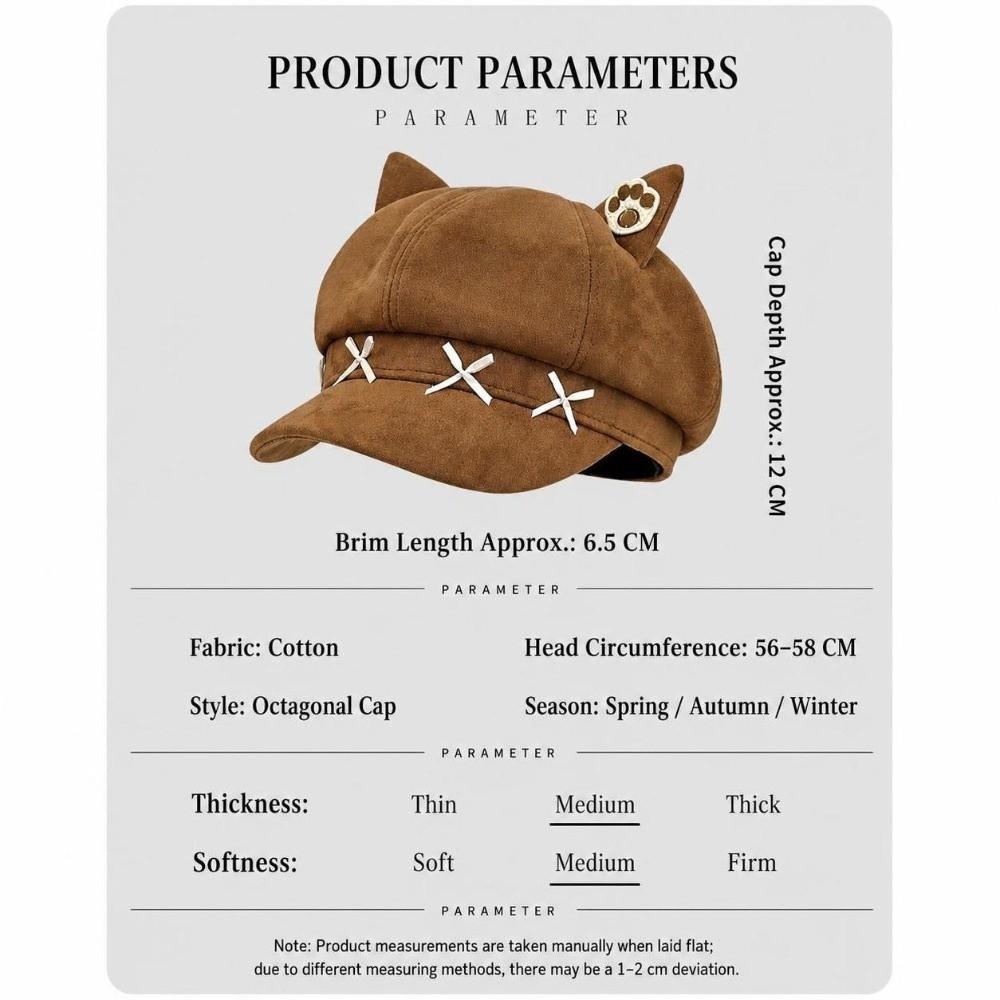 Warm Beret Cap Bow Painter Beret Hat Cute Winter Hat Women