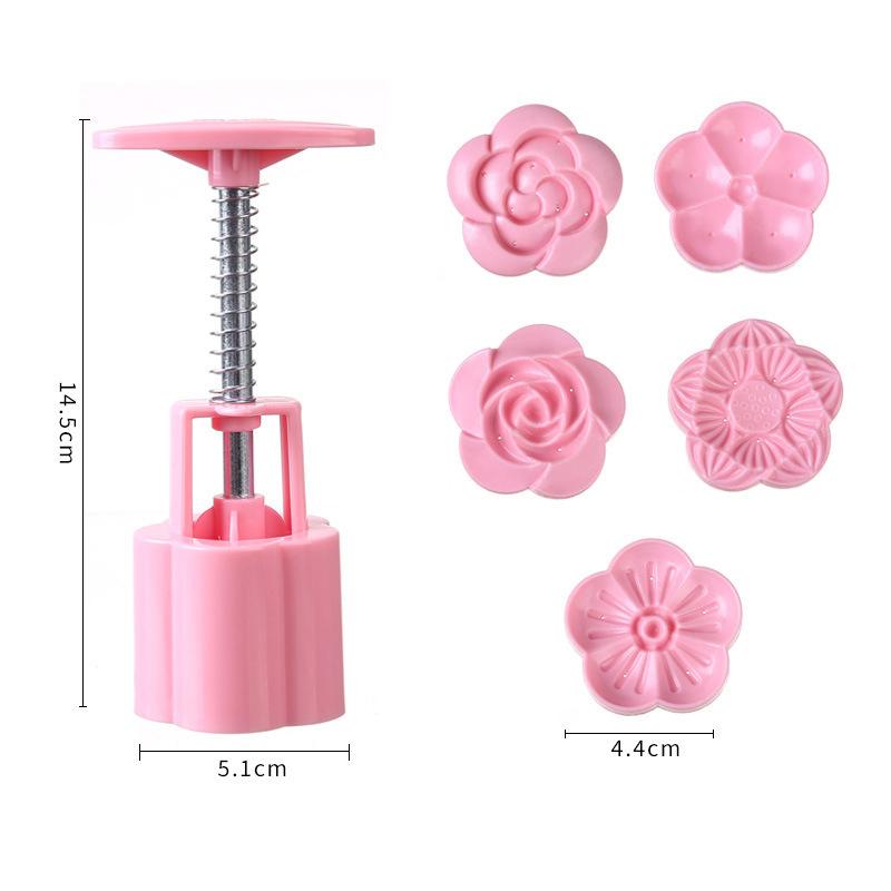 5Pcs/Set Chinese Style Mooncake Mold Hand Press Cake Mold Stamps Mid-Autumn Festival Pastry Mold Cake Decoration Baking Tools