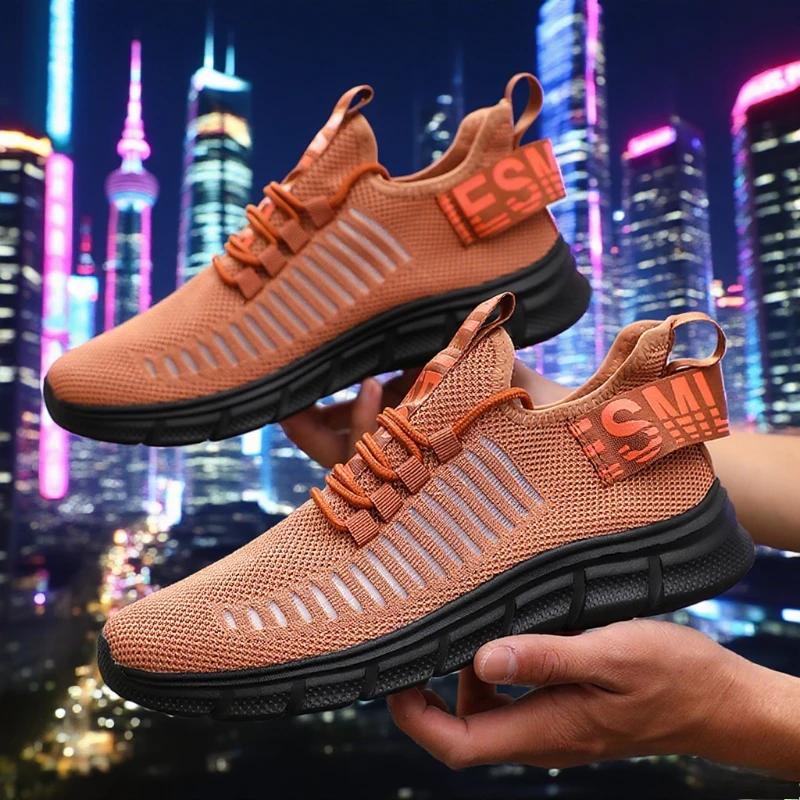 Men Running Shoes Lightweight Tenis Luxury Sneakers Soft Sole Breathable Comfortable Anti Slip New Fashionable Mesh Loafers Shoe