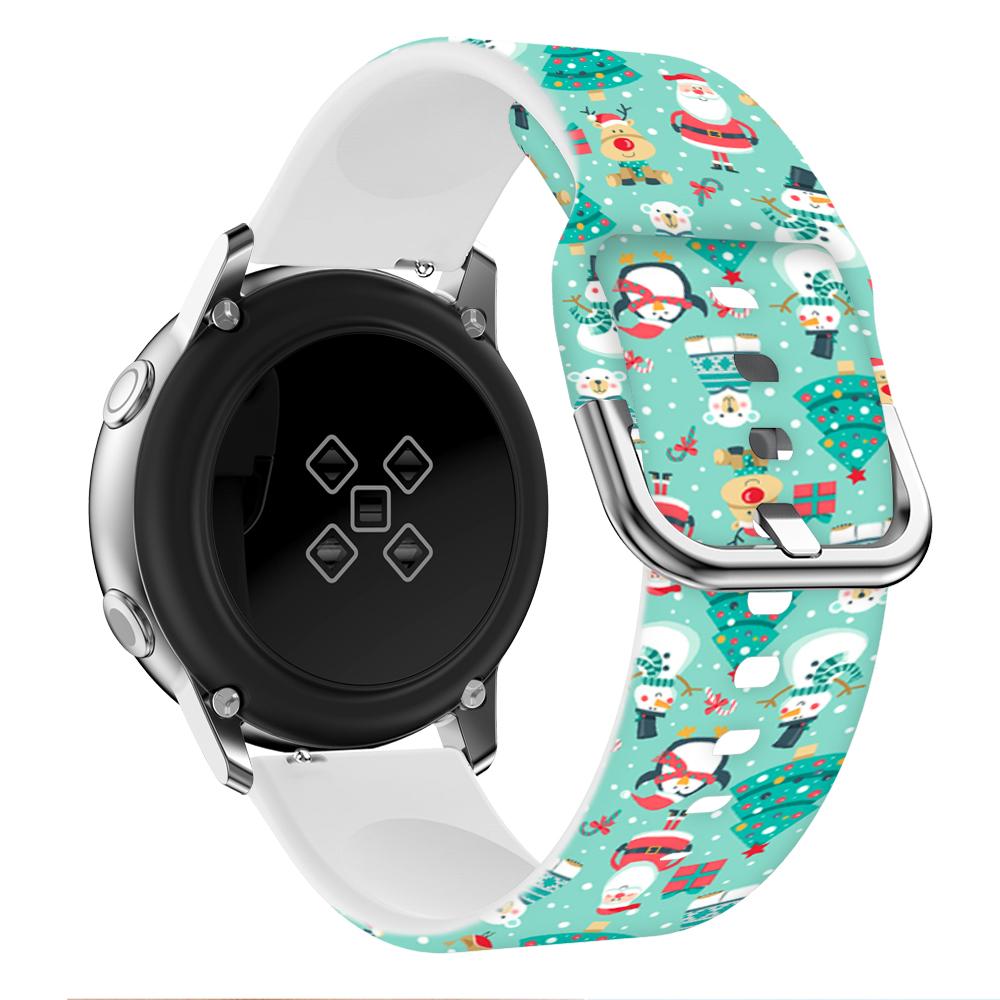Силиконовый ремешок 20 мм 22 мм для Samsung Galaxy Watch 6/5/4/Huawei Watch 4 3 GT3 Браслет-ремешок в рождественском стиле Amazfit GTR/GTS 4