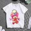 Bestselling Summer Boys and Girls Childrens Shortsleeved Shirts Super Cute Cartoonstyle Student White Tshirt of Mario Game