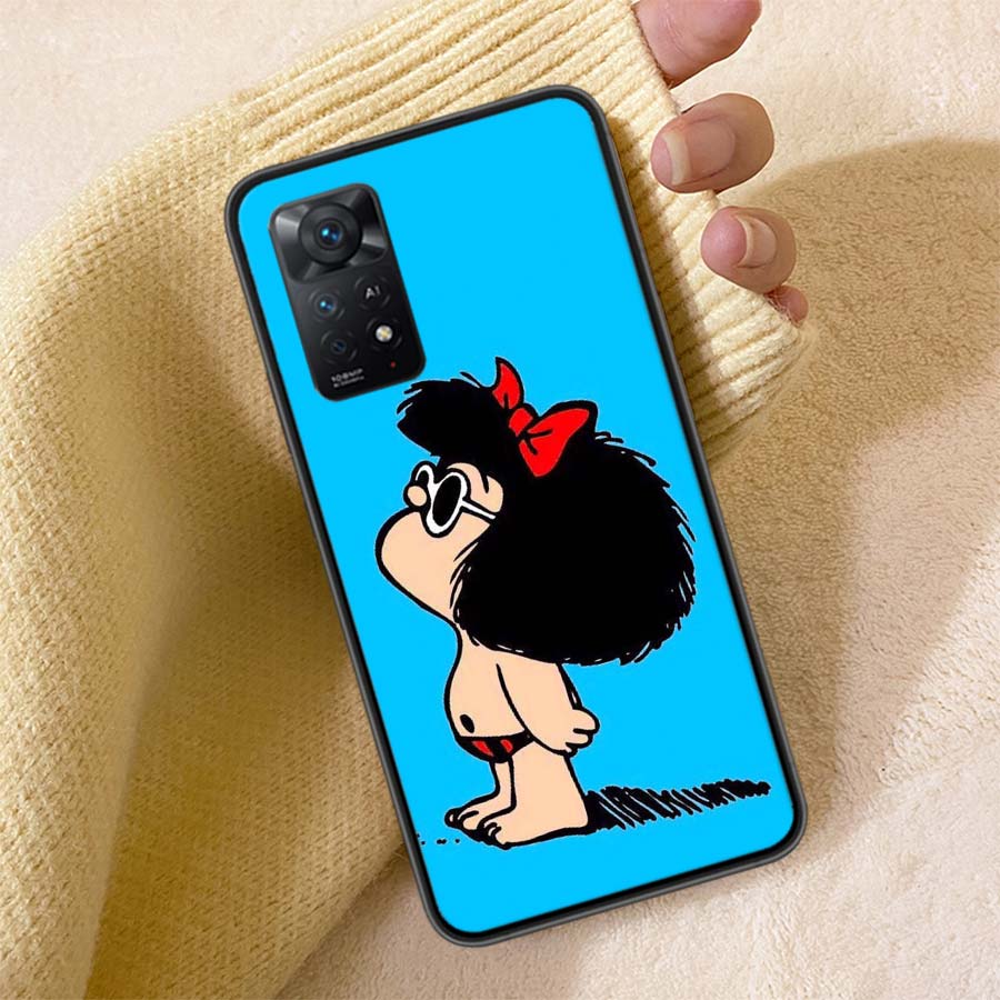 Mafalda Cartoon Phone Case For Redmi 13C 14C Note 14 13 Pro Plus 5G Clear Capa 12 12C 10A 10C 10 9A 9C 9T 9 8 Pro Cover TPU Shel