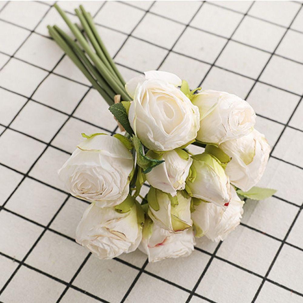 Elegant Silk Rose Flowers Real Touch Fake Plants Artificial Roses Bouquet  Outdoor Garden Decor