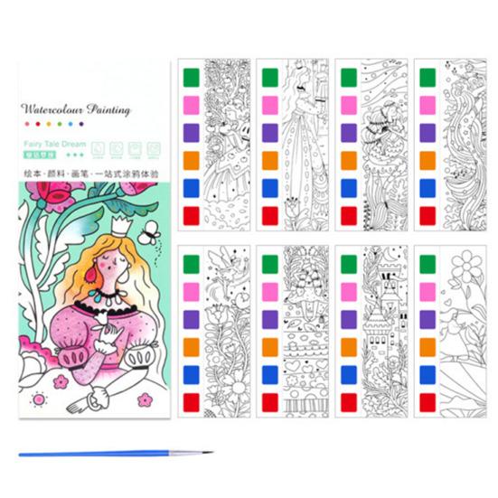 1/2/3/4 шт. Карманная книга для рисования акварелью, яркие цвета, закладка своими руками, веселая детская акварельная картина