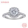 Lindon Classic 925 Sterling Silver Zircon Ring Ladies Jewelry Wedding Promise Party Gift