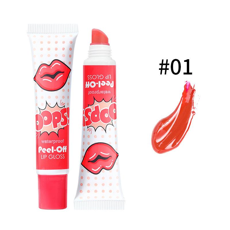 6 Colors Tear Pull Liquid Lipstick Long Lasting Lip Gloss Mask Base Waterproof Moisturizer Makeup Peel Off Lip Gloss Cosmetics