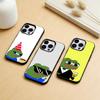 Смешной чехол для телефона с лягушонком Пепе для iPhone 17,16,15,14,13,12,11,Pro Max,Plus Конфетный серебристый чехол