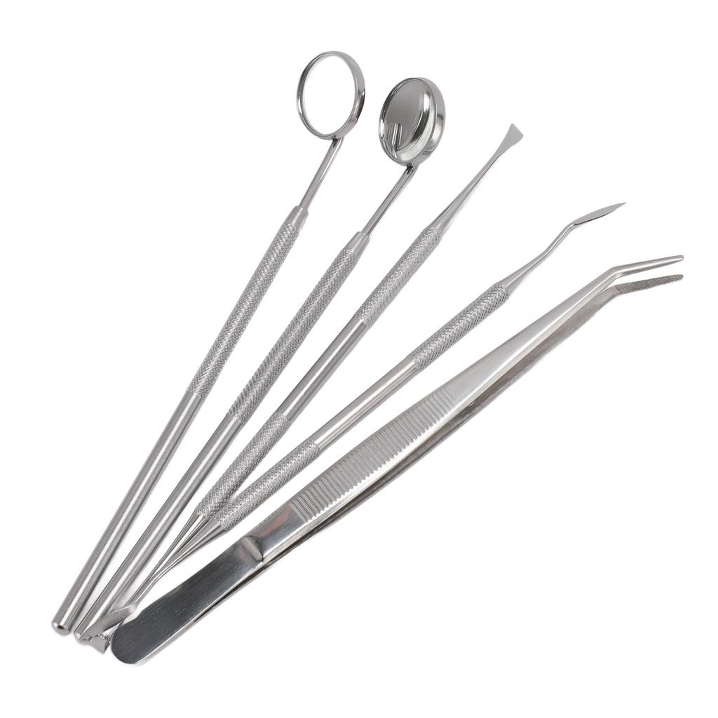 5 шт., инструменты для чистки зубов, скребок для зубного камня из нержавеющей стали, инструмент для ухода за полостью рта с 2 зеркалами для рта 2 