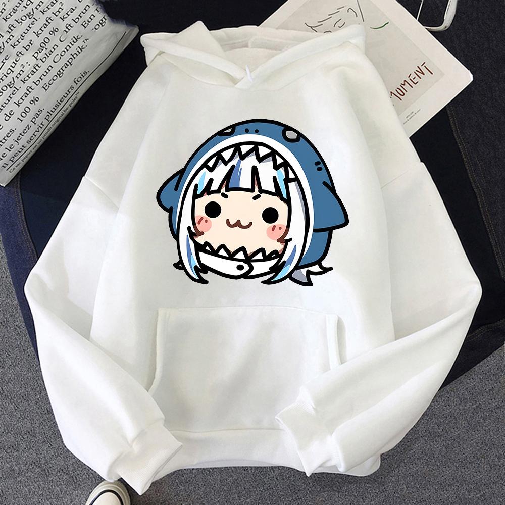 Толстовки Hololive на английском языке VTuber Gawr Gura Merch Causal Japanese Streetwear для мужчин с длинным рукавом, толстовка с капюшоном, повседневная толстовка Y2K