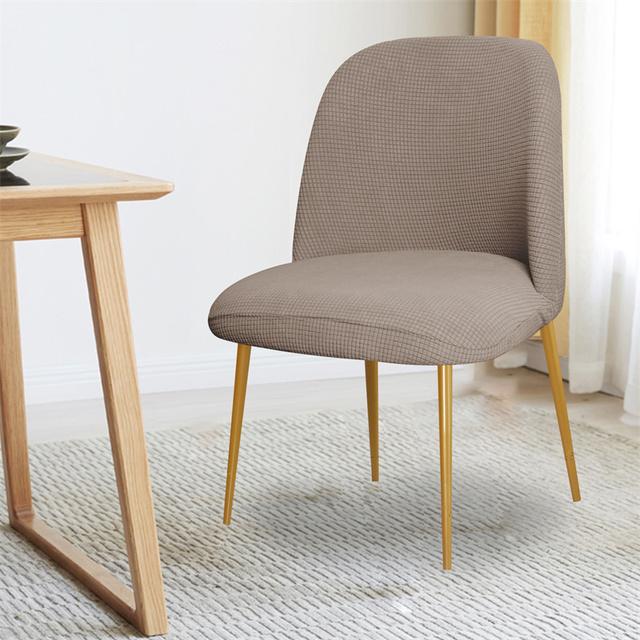 Polar Fleece Stretch Chair Cover Duckbill Curved Dining Chair Slipcover Low Back Stretch Seat Covers For Kitchen Hotel Decor