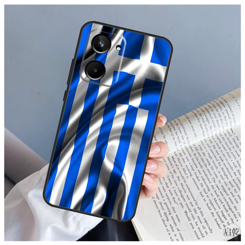 Греция Греческий флаг Для Realme C61 C63 C71 C55 C67 C51 C75 C65 C53 C35 11 12 13 14 Pro Plus GT6 GT7 15 Pro Чехол