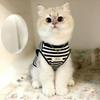 Cat clothes spring and summer thin waffle striped shirt vest German cat hairless cat kitten kitten anti-hair loss