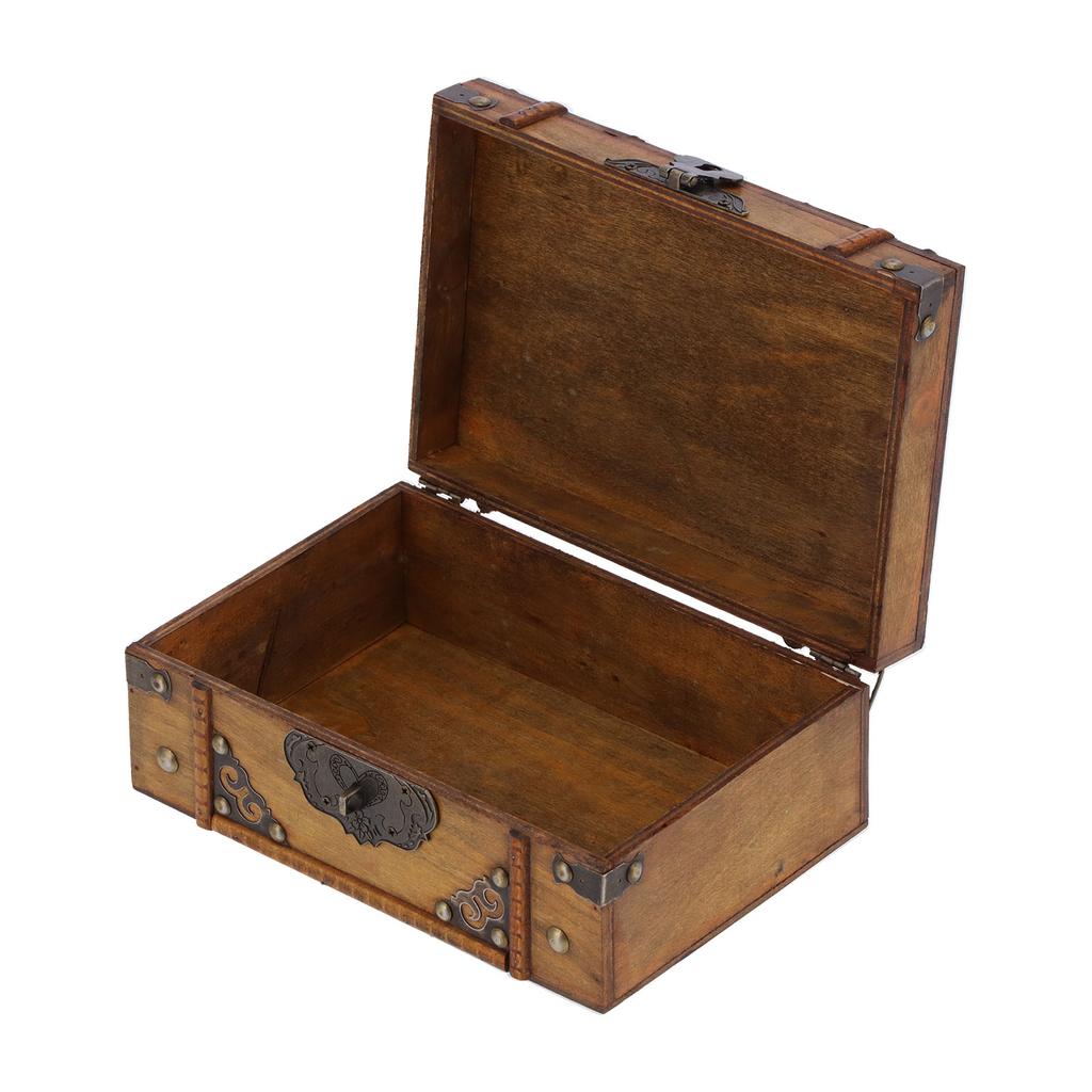 Wooden Box Antique Jewelry Storage Box Case Scene Props Dressing Table Home Decoration