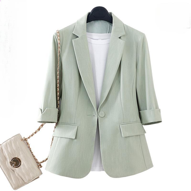 Высококачественный укороченный пиджак в западном стиле в корейском стиле для женщин, повседневный пиджак с рукавами-семью точками и элегантным темпераментом на весну и осень