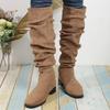 Autumn and Winter New Style Sexy Solid Color Warm Round Toe Thick Bottom Low Heel Comfortable Women's Boot Zapatos Mujer
