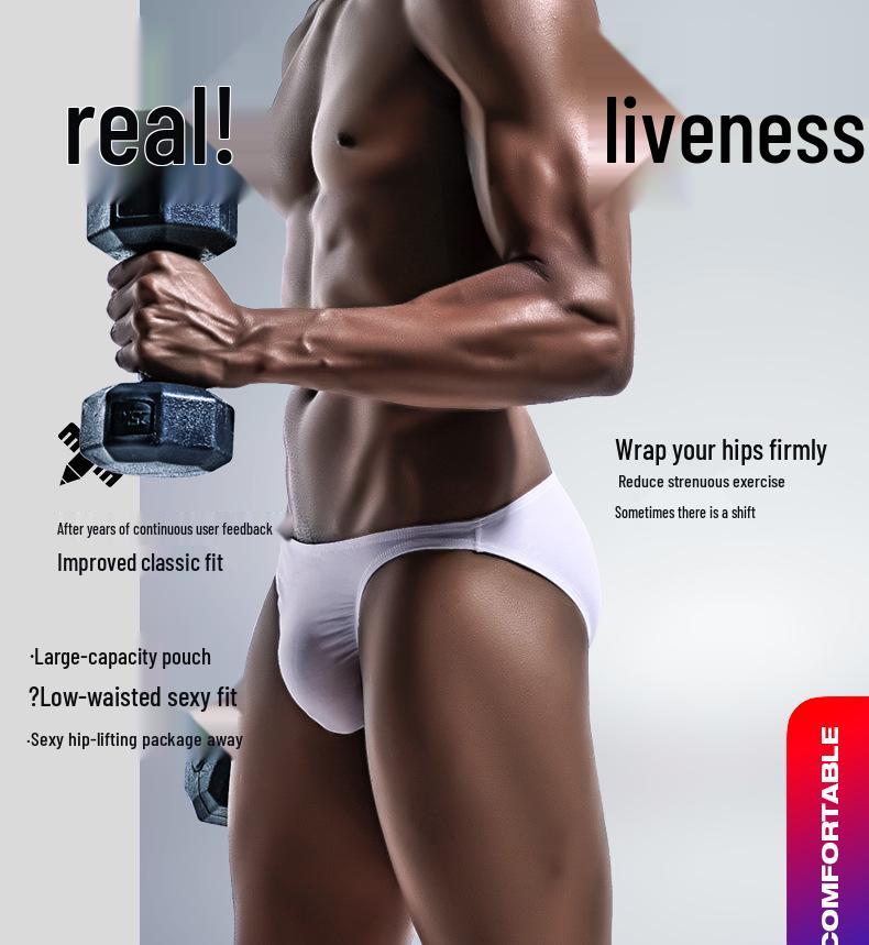 Men's U-Pouch Sport Briefs: Thin, Breathable, Low-Waist Triangle Design