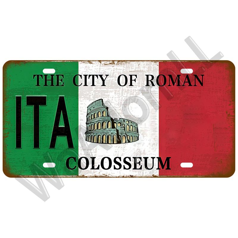 Metal Sign Germany USA Country Flag France Tin Sign Plaque Russia Spain Tinplate Plate For Wall Home Restaurant Craft Bar Decor