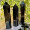 8-15 Cm Natural Obsidian Single Pointed Hexagonal Prism Crystal Point Wand Tower Pillar Home Decoration Gift Stones Ornament