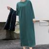 Женская мода Осень Зима Длинный рукав Круглый вырез Свободная талия Повседневные платья