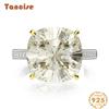 Tancise14*14 Jewelry S925 Sterling Silver Zircon Single Row Inlaid with 14*14 Synthetic Diamond Ring Refers To 21.5 Carats.