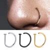 Nose Rings D Shape Hoop Stud Ear Cartilage Piercing Stainless Steel Nostril Jewelry For Women Body