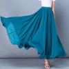 Spring Skirt Layer Chiffon Long Skirts For Women Elegant Casual High Waist Boho Beach Maxi Skirts Saias Femme