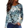 Women's Casual T-shirt 3D Printed Floral Floral Print Round Neck Retro Elegant Long Sleeves Women's Fashion Pullover Long Sleeve