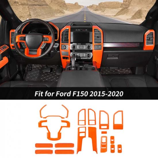 Orange Car Exterior Interior Full Trim Covers for Ford F150 15-20 Accessories