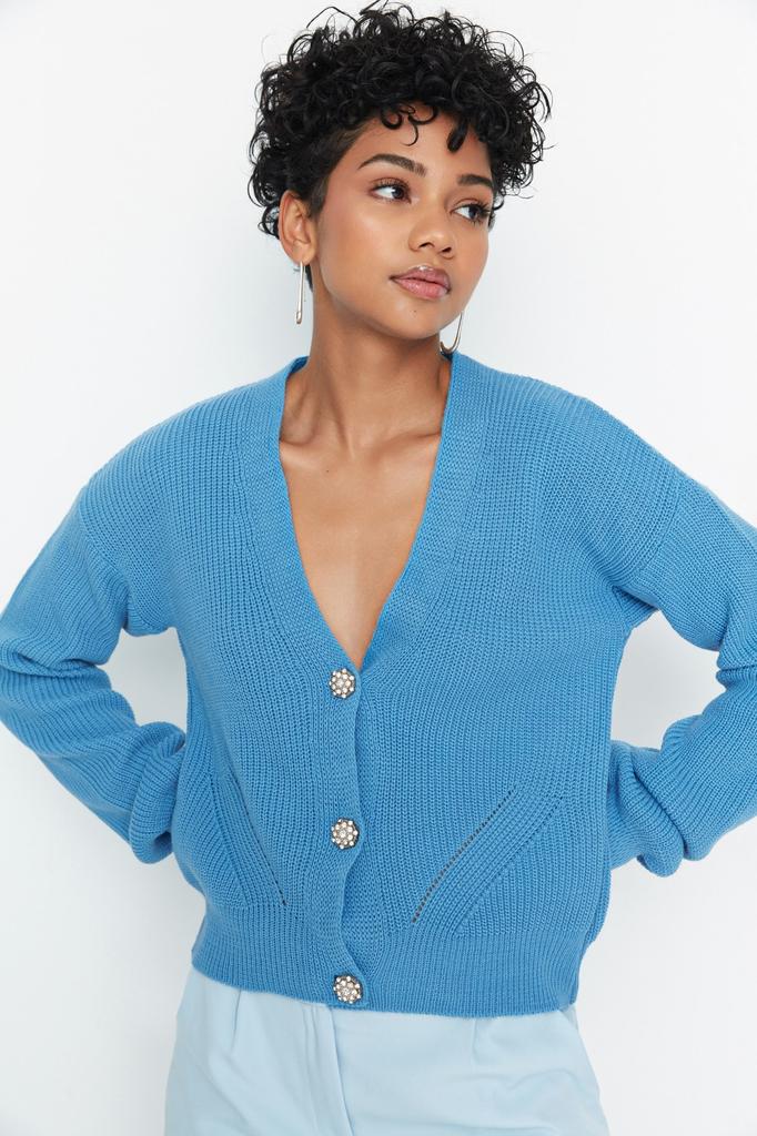 Кардиган - Синий - Классический крой