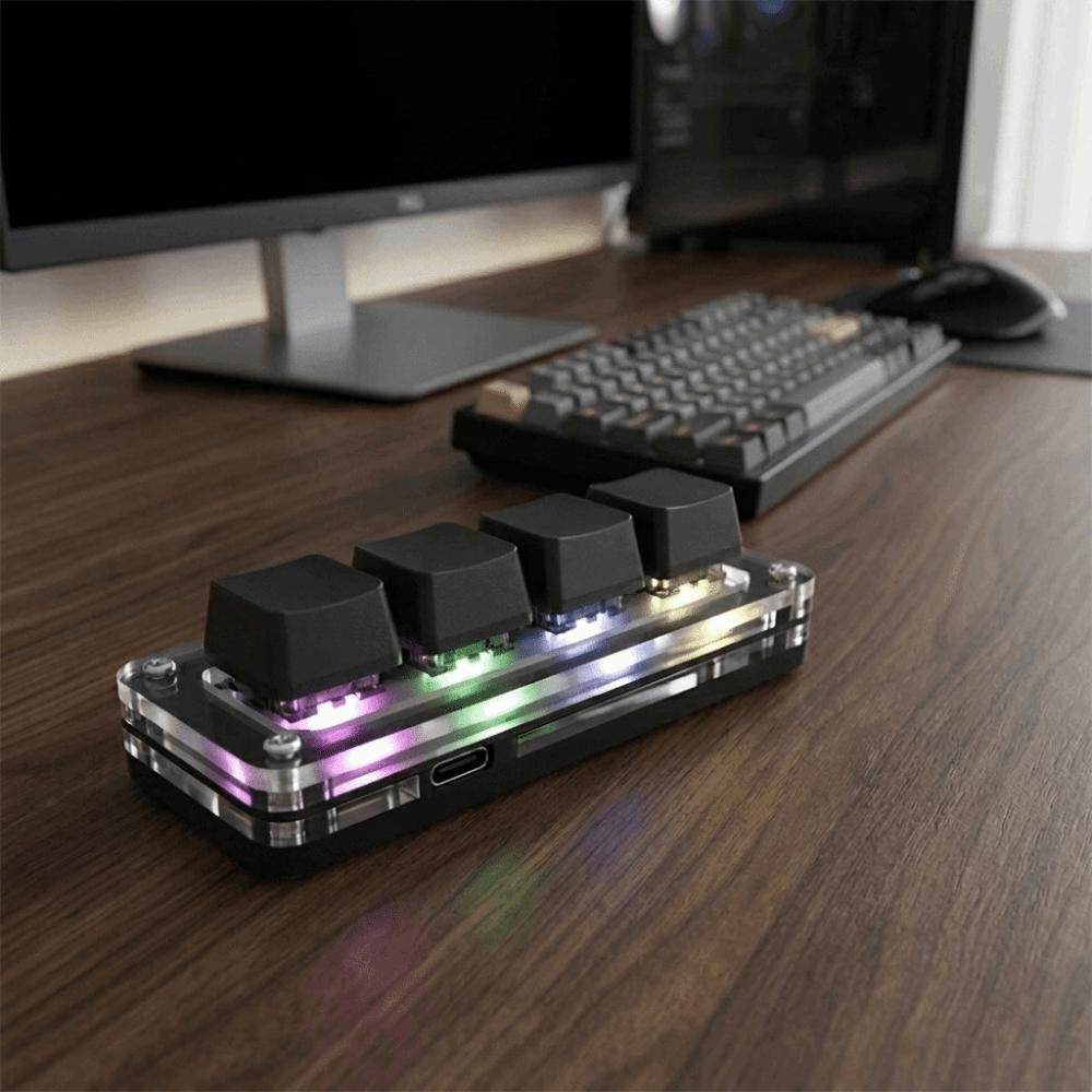 3/4 Клавиш Программируемая Клавиатура Выбрать Копировать Вставить RGB Подсветка Пользовательская Клавиатура Настроить 1 Поворотная Ручка Горячая Замена Макро-Клавиатура