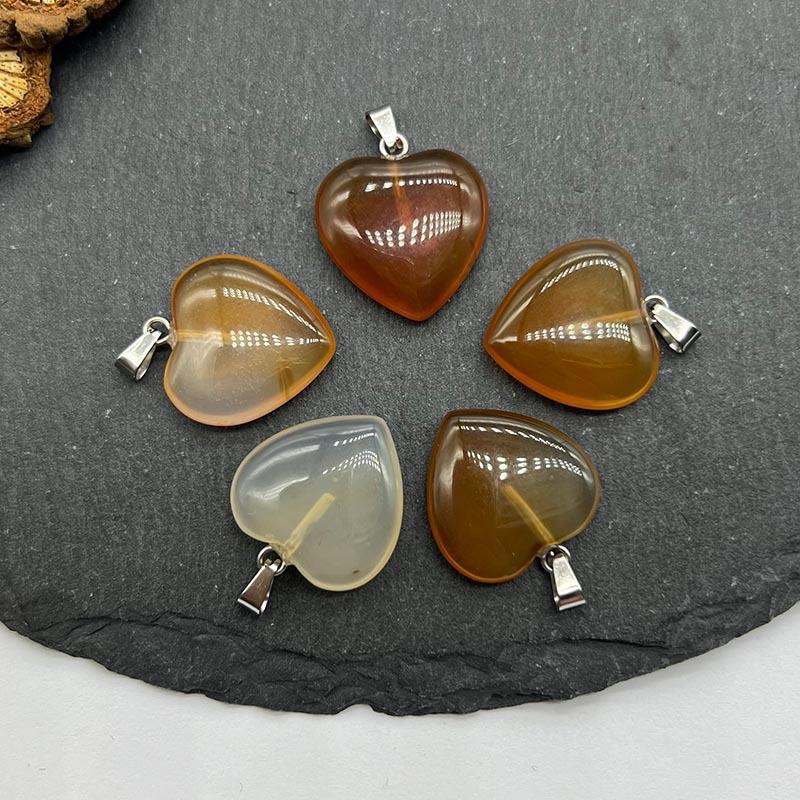 Ожерелье с подвеской из натурального хрустального камня в форме сердца, аксессуары - Ювелирные изделия с подвеской Love