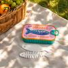 Cute Jewelry Container Sardine Can Storage Box, Portable Anti-tangle Travel Case, Lightweight Earring Retro Plastic Organizer for Necklaces