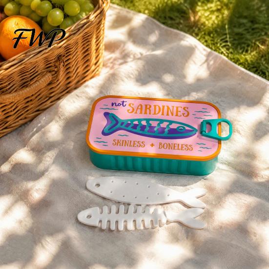 Cute Jewelry Container Sardine Can Storage Box, Portable Anti-tangle Travel Case, Lightweight Earring Retro Plastic Organizer for Necklaces