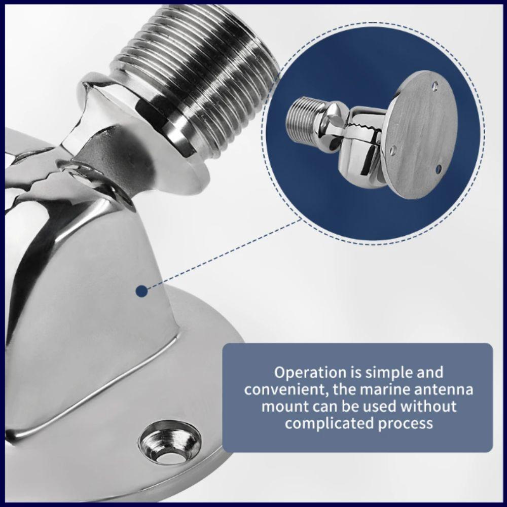 316 Stainless Steel Marine Antenna Mount 25mm Diameter Adjustable Antenna Mount Boat Installation