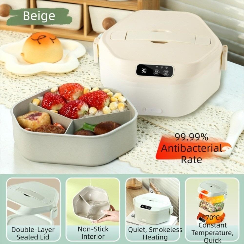 1000ml Capacity Electric Heated Lunch Box Rechargeable Hot Meal Container Food Warmer  Work