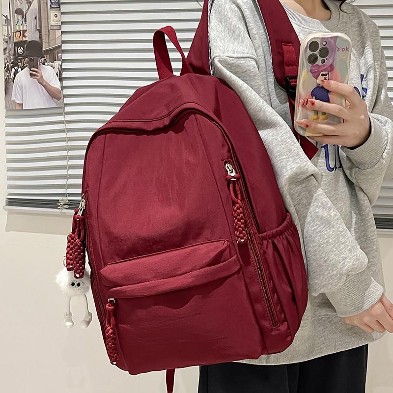 Сплошной цвет, студенческий рюкзак большой емкости, школьный рюкзак для младших и старших классов, женская школьная сумка