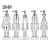 Transparent Soap Holder for Hotel B&B Christmas Theme Hand Dispenser, Nutcracker/Santa/Snowman/Cookie Man/Christmas Tree Shape, 55 Ounce Durable Thick