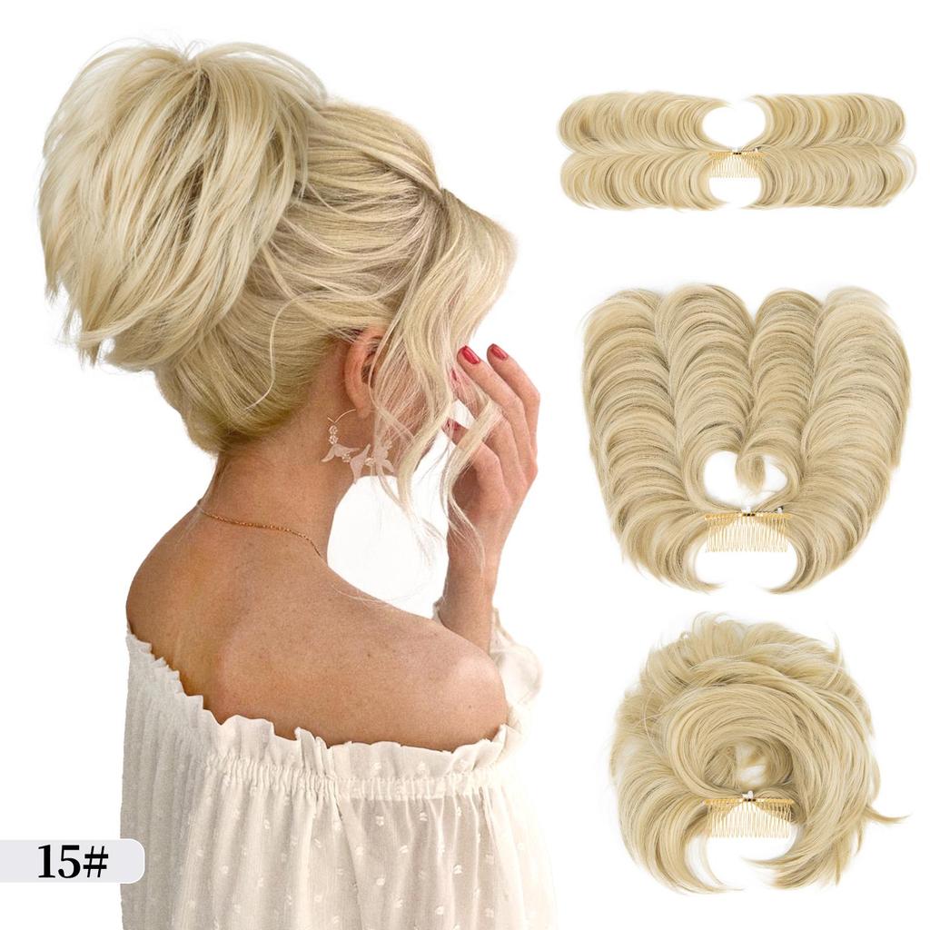 Короткая натуральная прямая грязная булочка для волос, боковая расческа, зажим для волос, булочка, шиньон для женщин, стили «сделай сам», легкие кусочки волос, 13 цветов