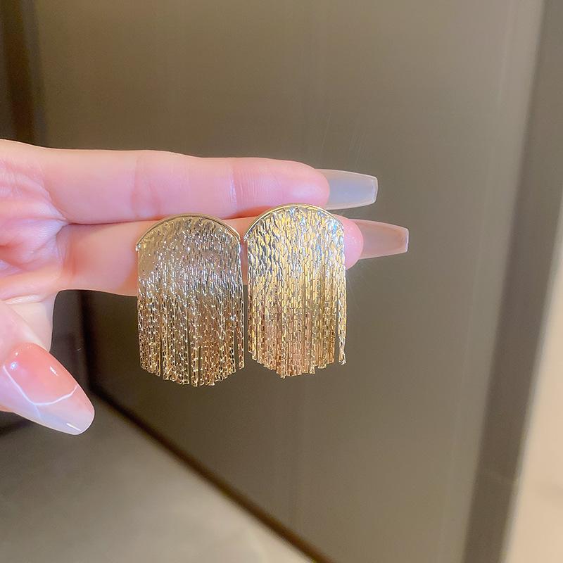 Tassel Long Earrings Butterfly Flower Tassel Earrings Niche Personality Earrings Fashionable Exaggerated Earrings