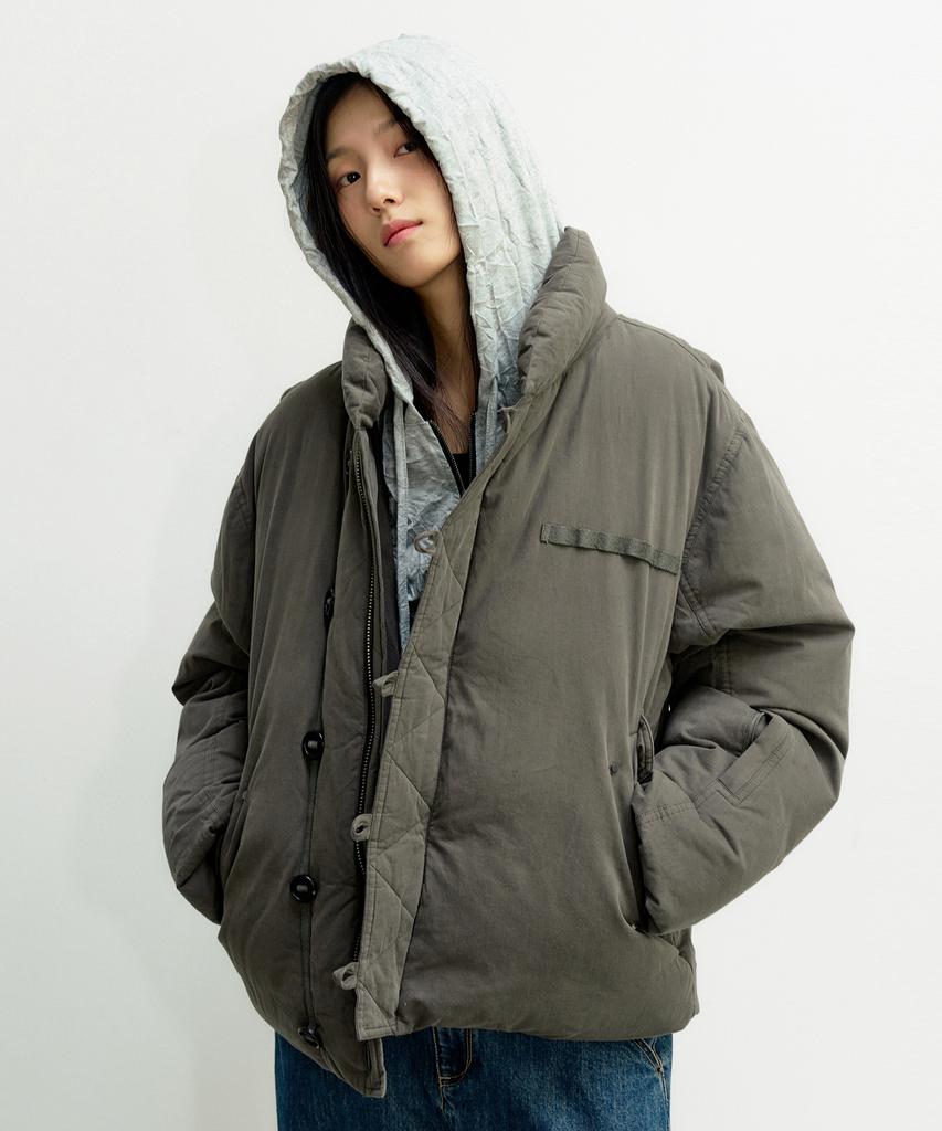 SLOWACID M-69 Garment Down Padded Jumper [Khaki]