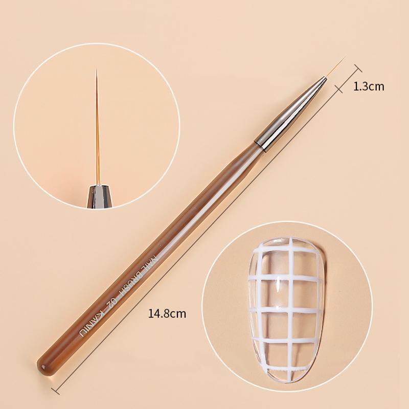 14 Sizes Nail Art Brush Metal Handle Nail Liner Brush Stripe Pattern Painting Brush Acrylic UV Gel Extension Drawing Carving Pen