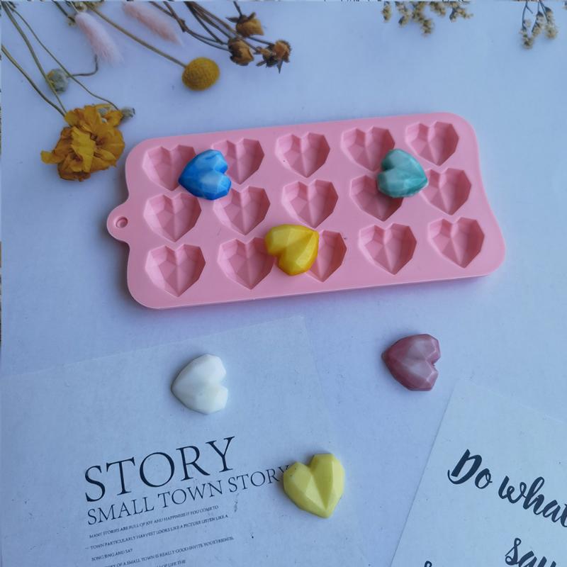 15 Hole Love Silicone Chocolate Mould Heart Biscuit Cake Decor Baking Tool Jelly Candy Mold Ice Tray Soap Resin Making Set Gifts
