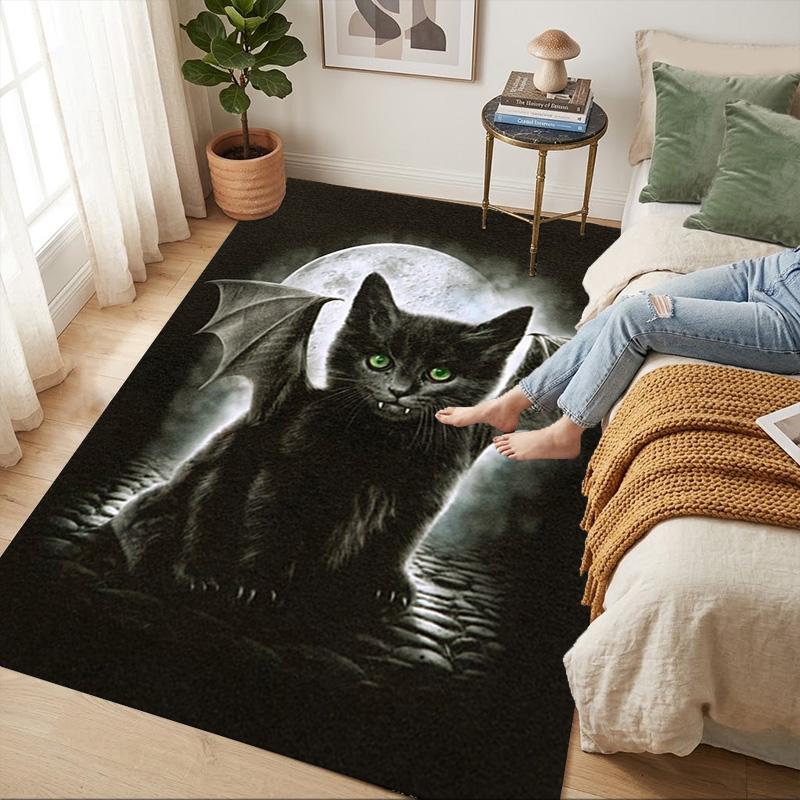 Bat Cat Living Room Nonslip Area Rug Soft Carpet For Bedroom Game Playroom Sofa Office Home Decor Doormat Christmas Gift C9302085
