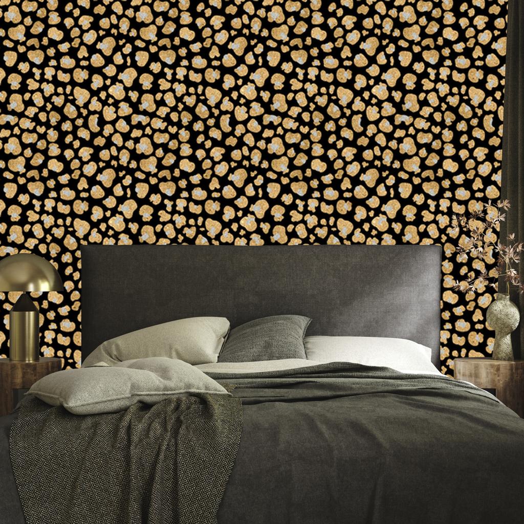 Golden Leather Wallpaper Ochre, Gold and Black for Living Room and Bedroom 50x1000