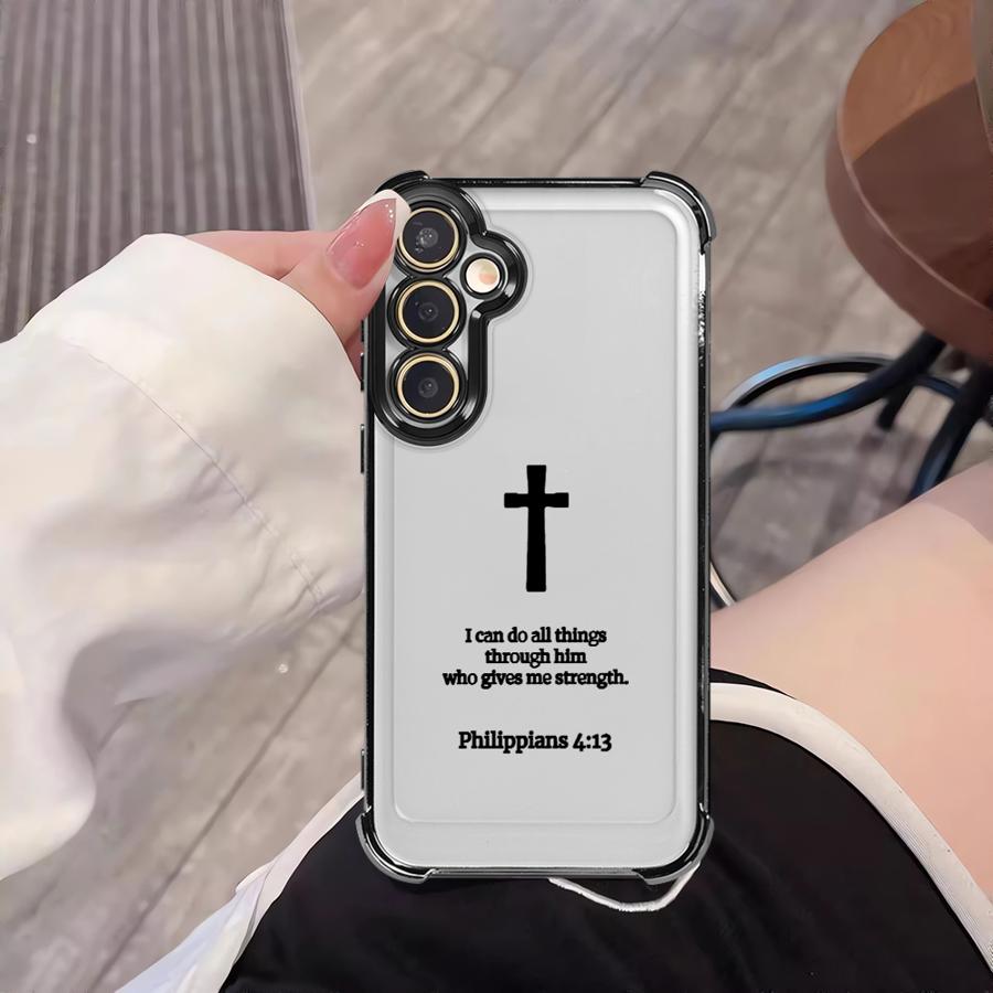 Простой Христианский Крест Чехол для Телефона Funda Case для Samsung Galaxy A33 A50 A23 A51 A16 A06 A14 A04 A54 A34 A12 A03 A15 A05 A24 A52