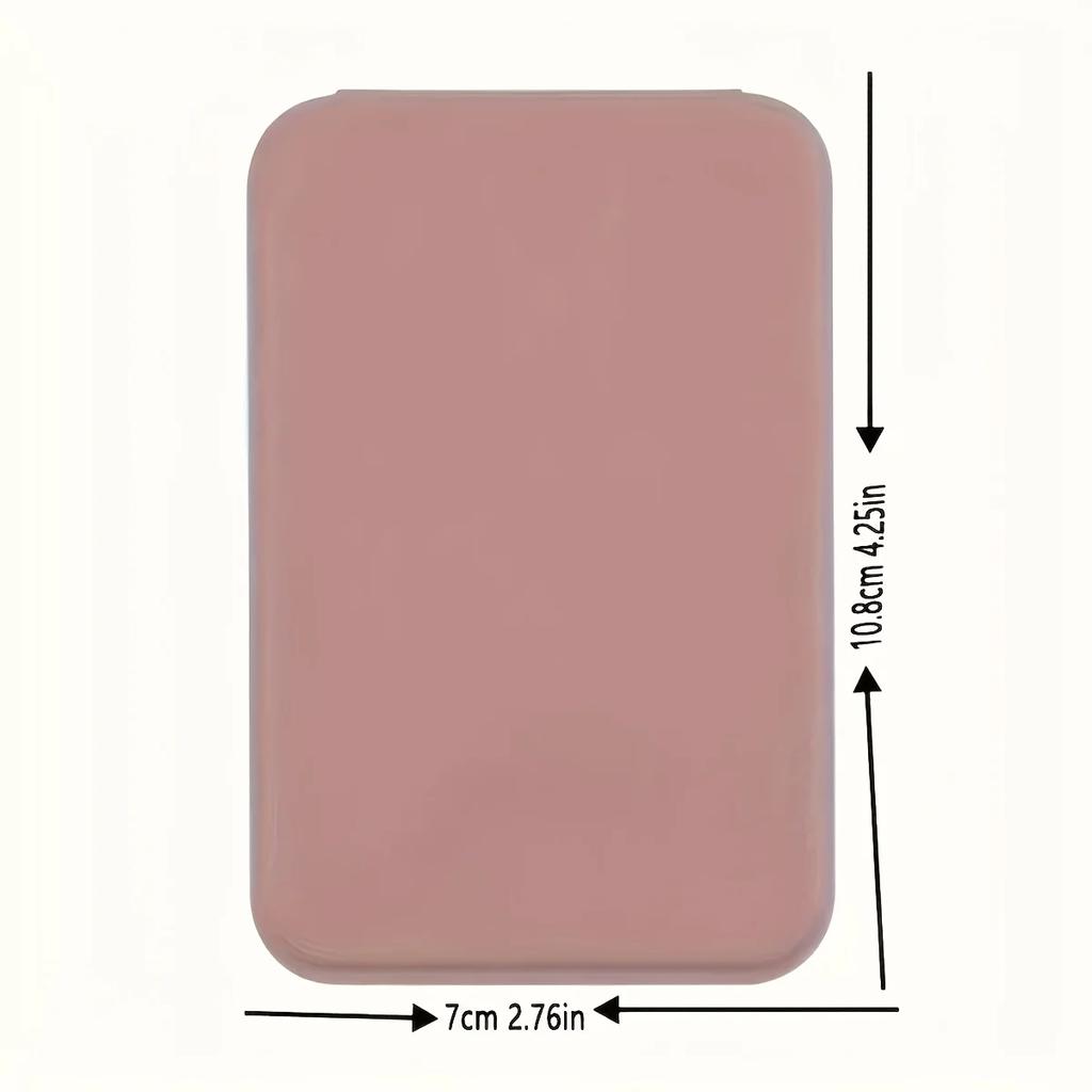 1pc Elegant Folding Mini Makeup Mirror with PU Stand, Portable Glass Cosmetic Mirror, Hand Washable, for Dorm and Desktop Use