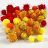 Spherical Pom Poms In Three Different Colors and Two Sizes with and Without Sequins. Ref 51882