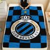 1Pc Club Brugge K V Print Flannel Blanket, High quality Comfortable for All Seasons, Home Decor, Warmth and Comfort, Perfect for Christmas Gifts